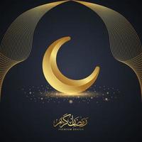 Ramadan Kareem Background Design. Greeting Card, Banner, Poster. Vector Illustration.