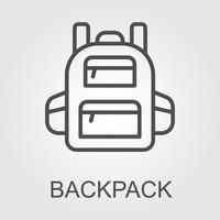 Vector Bagpack Outline Icon Design