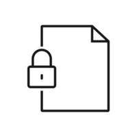 Editable Icon of Document Lock, Vector illustration isolated on white background. using for Presentation, website or mobile app