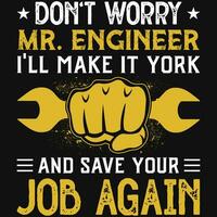 Engineering tshirt design vector