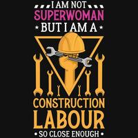 construcción labor gráficos camiseta diseño vector