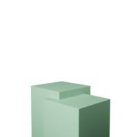 3d tolkning realistisk minimal 2 stapling fyrkant form geometrisk pastell grön podium för produkt monter och annons höst tema png