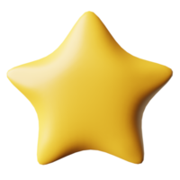 3d rendering tilted left view cartoon style gold star medal good use for rating design theme png