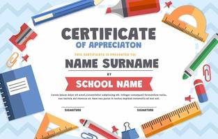 Kindergarten Graduation Certificate With Doodle Element vector