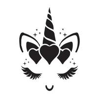 Happy unicorn vector, Head portrait horse sticker, Hand drawn style, cartoon, vector