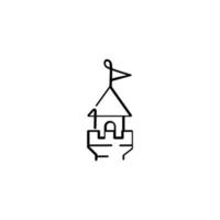 Castle Line Style Icon Design vector