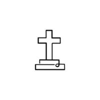 Cross Line Style Icon Design vector