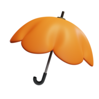 3d representación ilustraciones marrón naranja paraguas dibujos animados estilo bueno para naturaleza otoño temporada tema diseño png