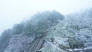 The beautiful frozen mountains view coverd by the white snow and ice in winter photo