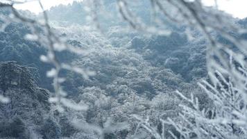 The beautiful frozen mountains view coverd by the white snow and ice in winter photo