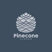 pino cono logo, elegante lujo pino sencillo diseño, árbol bellota icono vector, producto marca ilustración vector