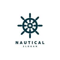Embarcacion direccion logo, direccion rueda barco Embarcacion yate Brújula vector, elegante sencillo minimalista diseño océano, navegación vector