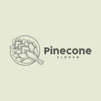 Pine Cone Logo, Elegant Luxury Pine Simple Design, Tree Acorn Icon Vector, Product Brand Illustration vector