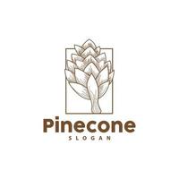 pino cono logo, elegante lujo pino sencillo diseño, árbol bellota icono vector, producto marca ilustración vector