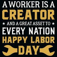 Labor day typographic tshirt design vector