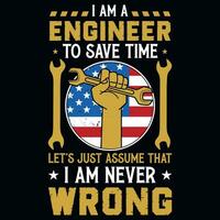 Engineer graphics tshirt design vector