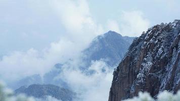 The beautiful frozen mountains view coverd by the white snow and ice in winter photo