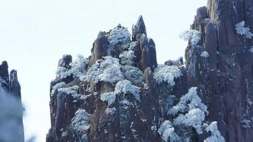 The beautiful frozen mountains view coverd by the white snow and ice in winter photo