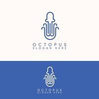 elegant simple octopus squid logo template vector