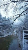 The beautiful frozen mountains view coverd by the white snow and ice in winter photo