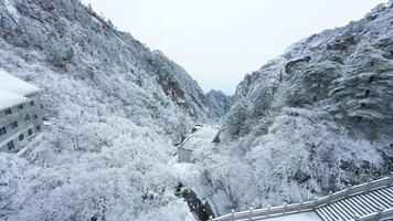 The beautiful frozen mountains view coverd by the white snow and ice in winter photo