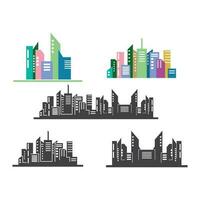 modern city skyline vector landscape illustration