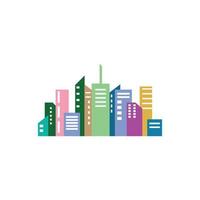 modern city skyline vector landscape illustration