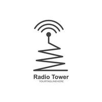 torre señal logo icono vector ilustración