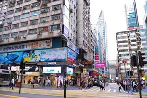 HONG KONG - APR 19, 2017-Central District,, Traffic and city life in Asian international business and financial center. The city is one of the most populated areas in the world. Hong Kong. photo