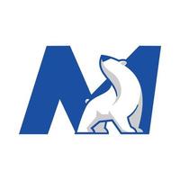 Polar Bear Alphabet M vector