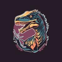 velociraptor illustration for t shirt design vector