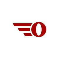 letter O and wings logo vector