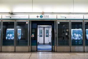 HONG KONG -  APR 19, 2017-MTR station in Hong Kong. MTR is the rapid transit railway system in Hong Kong. It is one of the most profitable systems in the world photo