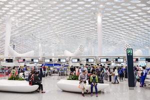 SHENZEN, CHINA - APRIL 24, 2017-Shenzhen Bao'an International Airport. It is one of the three largest airport hubs serving the Pearl River Delta urbanised area in southern China photo