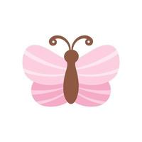 Cute pink butterfly icon logo vector illustration isolated on white background