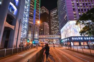 hong kong - abr 18, 2017-central distrito,tráfico y ciudad vida en asiático internacional negocio y financiero centro. el ciudad es uno de el más poblado areas en el mundo. hong Kong foto