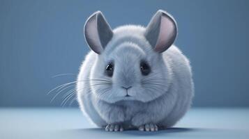 Chinchilla.Copy space, background. . photo