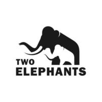 two elephants vector illustration logo