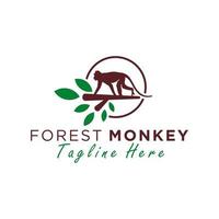 long tail monkey vector illustration logo