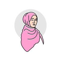 muslim woman vector illustration logo