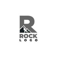 letra r montaña logo ilustración vector