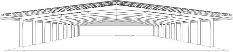 3D illustration of building structure vector