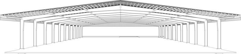 3D illustration of building structure vector