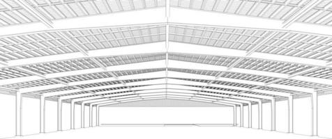 3D illustration of building structure vector