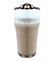 Mocha coffee frappe in glass png