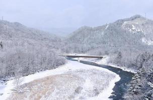 polvo nieve montaña en sapporo, Hokkaido Japón foto