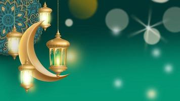 Ramadan Kareem Beautiful background with a shining lantern Fanus photo