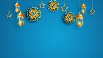 Ramadan Kareem Beautiful background with a shining lantern Fanus photo