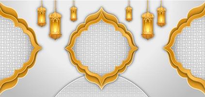 Ramadan Kareem Beautiful background with a shining lantern Fanus photo