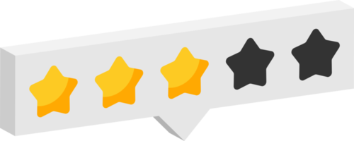 Star rating review from zero to five png